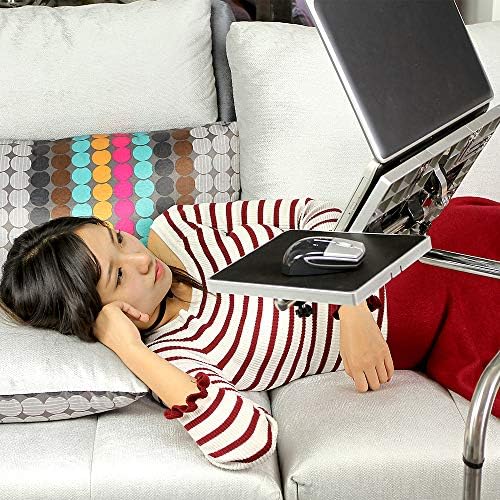 Laptop Mouse Stand Mount Workstation Video Game Chair or Round Bar Mounted Keyboard Tray PC Platform Armrest Wrist Rest Pad 360° Adjustable Fall Prevention Home Office Computer Furniture supplies gift