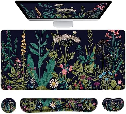 Large Mouse Pad with Wrist Rest, 4-in-1 Wrist Rest for Keyboard and Mouse