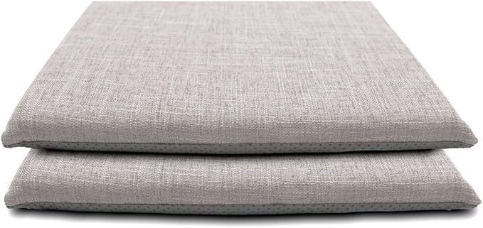 Lifup 2 Pack Chair Cushion Memory Foam Pads, Square Non-Slip Thick Dining Chair Cushions with Ties and Removable Cover for Home Office Restaurant Chair Pads Grey 16 x 16 Inch