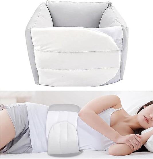 360°Lumbar Support Pillow for Sleeping, Adjustable Lumbar Support Cushion with Ergonomic Curve, Soft Silk Cotton Lumber Pillow, Wraparound Design for Bed, Office Chair & Car Seat