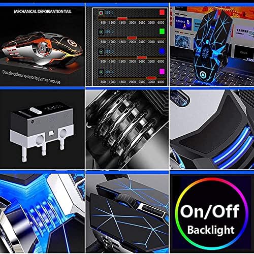 LED Mechanical Gaming Keyboard and Mouse Combo Set, Multi-Colored Backlit Gaming Keyboard