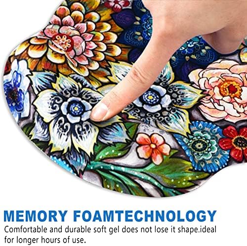 ToLuLu Mouse Pad Wrist Rest Support Gel, Ergonomic Mouse Pads with Non Slip PU Base, Mouse Wrist Rest Pad for Laptop Computer Home Office Working Gaming Pain Relief, Beautiful Flo