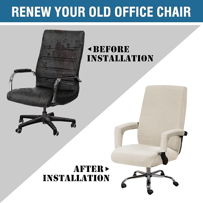 H.VERSAILTEX Computer Office Chair Covers - Protective & Stretchable Universal Stretch Rotating Chair Cover Slipcover,Island Fossi