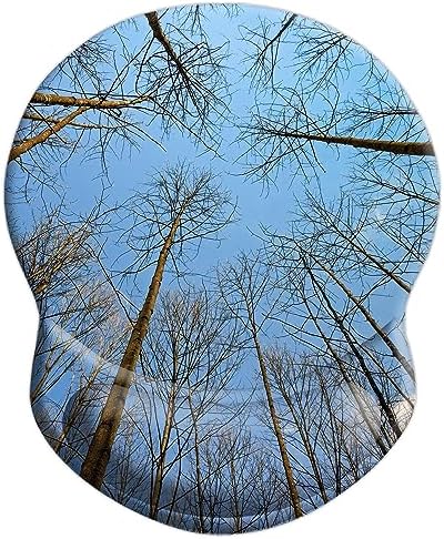 Ergonomic Wrist Support Mouse Pad - Comfortable Computer Mouse Pad with Non-Slip PU Base for Home Office Working Gaming (Tree Forest)