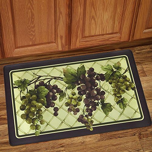 PowerSellerUSA Printed Anti Fatigue Mat, Non Slip Printed Textured Comfort Standing Floor Mats for Living, Dining Room, Bedroom, Kitchen, Office, Work (18x30 in., Grapes)