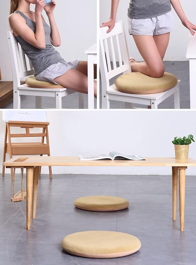 Sigmat Memory Foam Seat Cushion Anti-Slip Soft Round Stool Cushion Chair Pad 15 Inch Navy