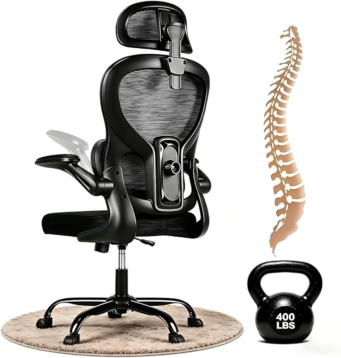 Office Chair, Gaming Chair Desk Chair Comfy Computer Chair Ergonomic Office Chair Mesh Office Chair 400 lbs with Lumbar Support Rolling for Gaming Home and Office