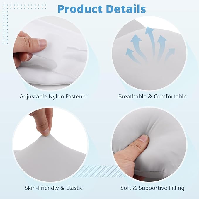 Lumbar Support Pillow for Sleeping, Adjustable Wrap-Around Cushion, Soft Supportive Sleeping Pillow, 360° Waist Fit, Breathable Ice-Skin Fabric Lumbar Support for Side Back Stomach Sleepers