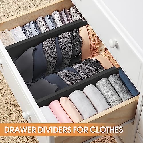Bamboo Drawer Dividers, Adjustable Drawer Organizers, Fits 12.6–16" Drawers