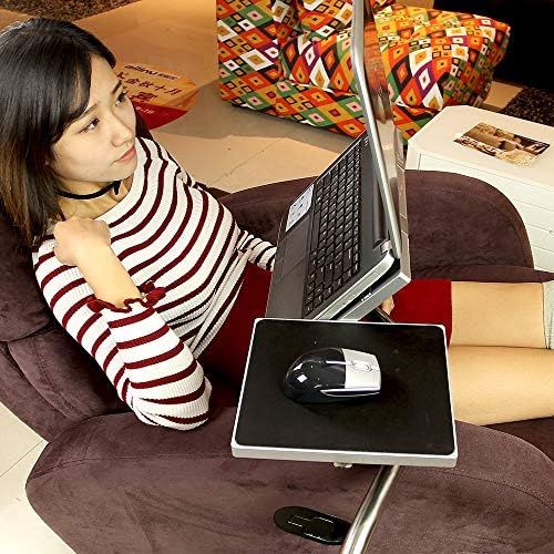 Laptop Mouse Stand Mount Workstation Video Game Chair or Round Bar Mounted Keyboard Tray PC Platform Armrest Wrist Rest Pad 360° Adjustable Fall Prevention Home Office Computer Furniture supplies gift