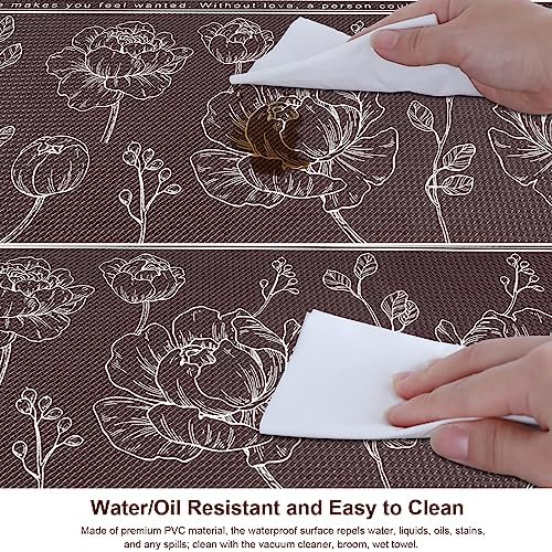 Kitchen Floor Mat Set of 2, Anti Fatigue Kitchen Mat 17"x47"+17"x29"