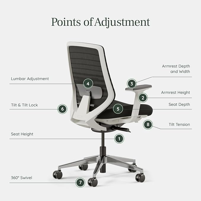 Branch Ergonomic Chair - A Versatile Desk Chair with Adjustable Lumbar Support, Breathable Mesh Backrest, and Smooth Wheels - Experience Optimal Comfort and Support - Black