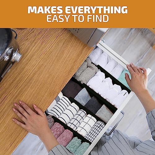4-Pack Drawer Dividers 2.6-Inch High Dresser Organizer 16 to 22 Inch, Black