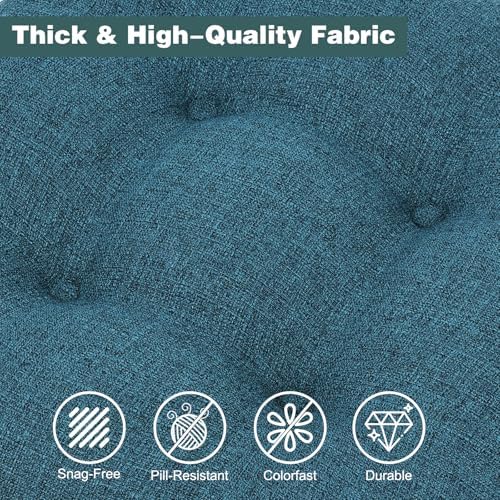 baibu 2-Layer Dining Chair Cushions, 6 Pack, 16.5 x 16.5 x 3.5 in, Blue
