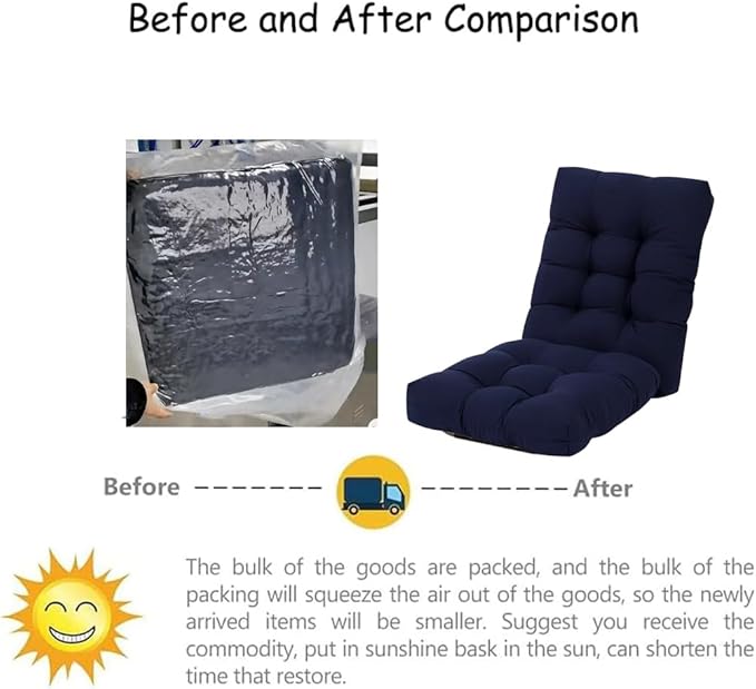 Rocking Chair Cushion Pad, 2 Pieces Indoor/Outdoor Rocking Soft Thickened Patio Chaise Lounger Cushion Overstuffed Patio Chair Cushion (Off-White)