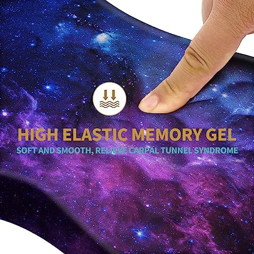 Hokafenle Ergonomic Mouse Pad Wrist Support with Massage Design, Wrist Rest Pain Relief Mousepad with Memory Foam&Non-Slip PU Base, Mouse Pads for Wireless Mouse & Desk (12x8 inch,Galaxy)