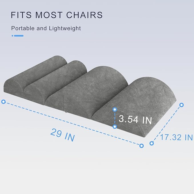 High Back Pillow with Neck Support for Office Chair,Lumbar Support Pillow for Tall Back Chair,Computer/Desk Chair,Patented 2+2 Semi-circular Soft Back Cushion for Back Pain Relief for Resting,Working