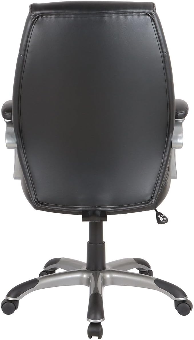 Alera Fulford High-Back Leather Office Chair, Ergonomic Computer Chair, Adjustable Height, Reclining Seat, Supports Up to 275 lb, Black
