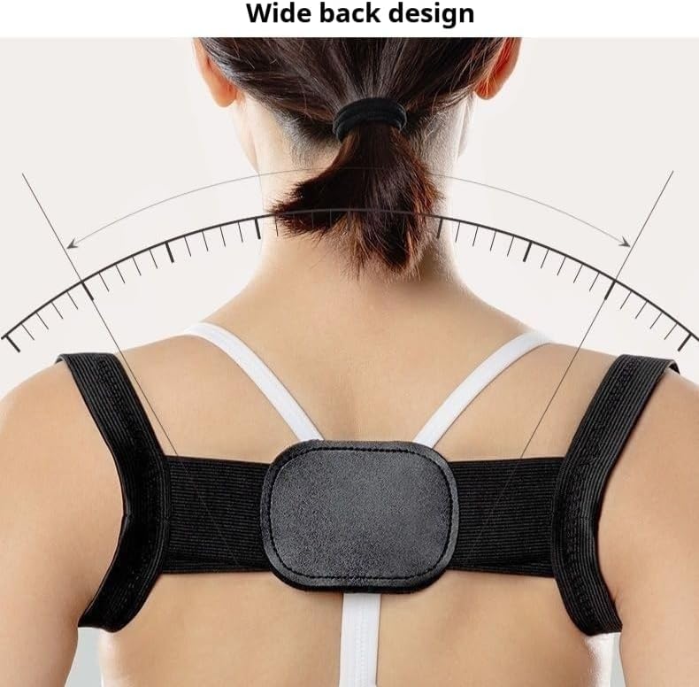 DeepCrush Adjustable Back Belt - Posture Corrector for Women and Men - Shoulder Brace - Upper Back Pain Relief - Neck Pain Support - Elasticity Belt for Standing and Sitting