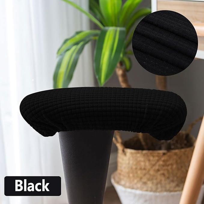Office Chair Arm Covers,Office Chair Arm Rest Cover Gaming Chair Armrest Covers Office Removable Arm Rest Covering Elastic Chair Armrest Cover (Black, 2Pcs/Set (10-13) x (2-4) x 1.9 inches)