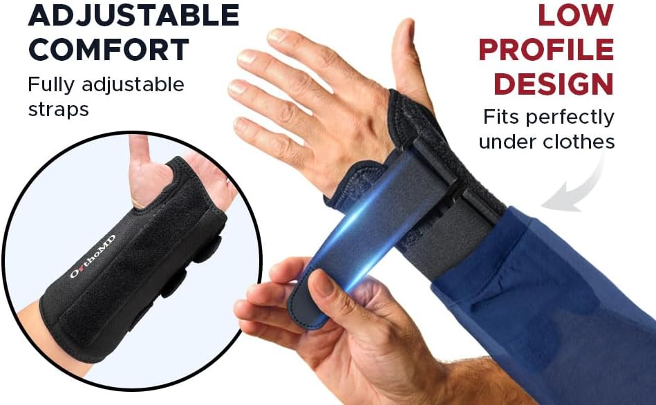 Carpal Tunnel Wrist Brace – Orthopedic Hand Surgeon Designed Wrist Splint for Sleeping & Daytime Support – Rigid Stabilizer (NOT a Soft Sleeve) for Tendonitis, Arthritis & Wrist Pain – OrthoMD (RIGHT Wrist, Small)