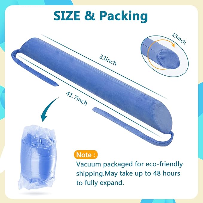 Lumbar Roll Pillow for Sciatica Nerve Pain Sleeping Lower Back Support Scoliosis Waist Pillow for Side Sleeper in Bed & Office Chair Adjustable Straps Lumbar Foam Positioning Pillow (L Size)