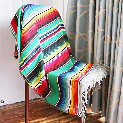 Xplanet 84 X 59 Inch Mexican Serape Blanket Bay Window Blanket, Mexican Tablecloth Serape Tatami Blanket Bed Blanket Table Cover Tapestry Blanket Picnic Mat for Mexican Party Wedding Decorations