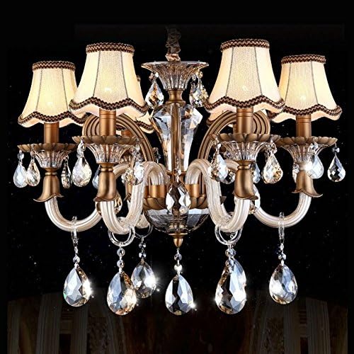 Fuloon Clip on Chandelier Lamp Shades, 3.14x5.51x4.72 in, Small Sconce Shades for Candelabra Bulbs, European/French Country Style(6 Pack, Golden)