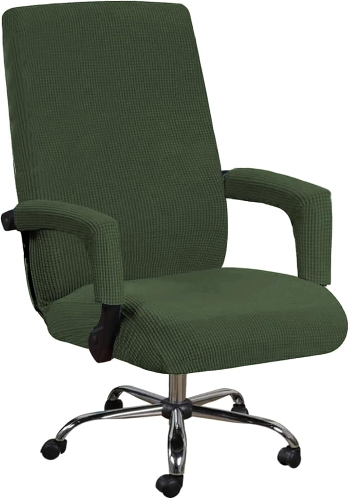 H.VERSAILTEX Computer Office Chair Cover - Stretchable Universal Desk Task Chair Covers Stretch Rotating Seat Slipcover, Bronze Green