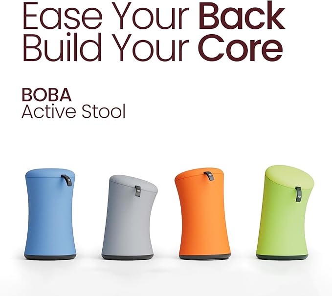 TopJob Boba Chair Stylish Active Wobble Stool, ADHD Chair, Improves Posture and Focus, Ergonomic with Height Adjustable Stool for Adults Children for Home Office, Study Room (Urban Fog)