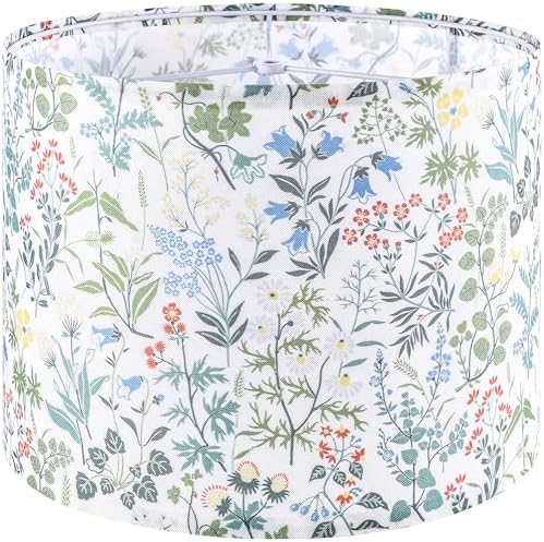 GO&SO Lamp Shades 1Pc,13" D x 10" H,Multicolored Floral Drum Lamp Shade