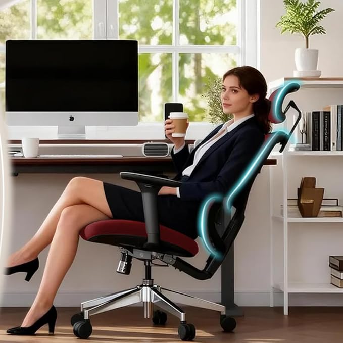 Jacia House TSCA Certified Ergonomic Mesh Office Chair, Big Tall Gaming Chair Adjustable Lumbar Support, 4D Armrests, 2D Headrest, 135° Reclining Rolling Swivel Desk Chairs with Seat Lock 600lb