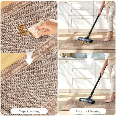 KIMODE Anti Fatigue Kitchen Mats for Floor,Farmhouse Kitchen Rugs Sets of 2