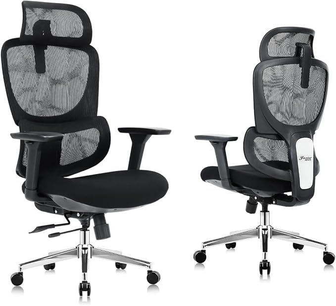 Jacia House TSCA Certified Ergonomic Mesh Office Chair, Big Tall Gaming Chair Adjustable Lumbar Support, 4D Armrests, 2D Headrest, 135° Reclining Rolling Swivel Desk Chairs with Seat Lock 600lb