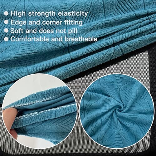 High elasticity anti slip office chair covers, split design for easy installation,universal desk chair cover wear-resistant and scratch resistant (peacock blue, chair seat cover + back cover)