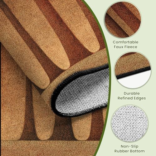 Serene Bear Pine Trees Tranquil Nature Landscape Art Area Rug Outdoor Patio Rug Play Mat Modern Floor Carpet Non-Slip Home Decor Living Room Kids Bedroom Nursery, 9x12 ft