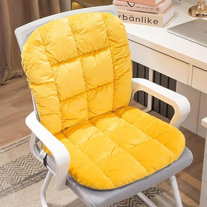 Desk Chair Cushion Non-Slip Rocking Seat Cushion Office Chair Pad Dorm Seat Cushion with High Back Support Soft Seat Pad with Ties for Office Car Home Dining Room Kitchen