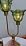 Green Glass Flower Table Lamp Vintage Dimmable 2 Bulbs Included