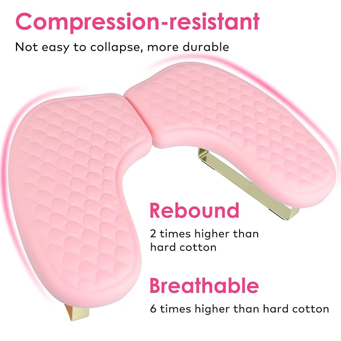 Arm Rest for Nails Tech, BORNBYME Update PU Leather Fish Pattern U-shaped Hand Nail Stand Rest for Manicure, Pink