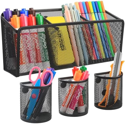 VICNOVA Magnetic Pen Holder, Metal Storage Basket with Strong Magnets