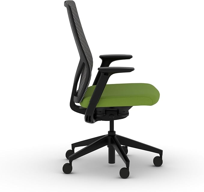 HON Flexion Mesh Office Chair, Height Adjustable Arms, Conference Room Chairs with Lumbar Support, Black Mesh, Black Frame, Pear