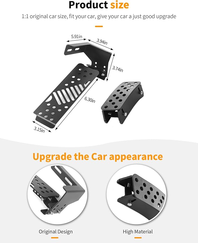 Dead Pedal & Gas Pedal Extender Cover Fits for Jeep Wrangler JK JKU 2007-2017 Left Side Foot Rest Kick Panel and Adjustable Driver Foot Rest Pad