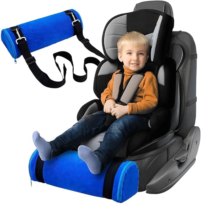 Car Seat Footrest for Children, Strap-On Car Seat Leg Support Pad, Footrest for Children Ideal for Long Road Trips, Car Seat Footrest for Children—（Blue）