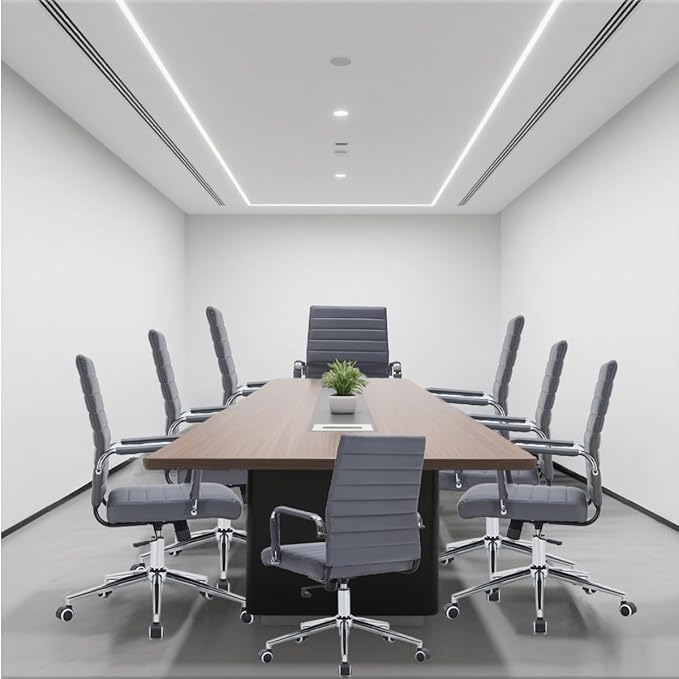 Modern Office Desk Chair (Grey, Mid Back)