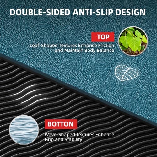 Extra Large Yoga Mat – 72"x48" or 78"x57", 1/4"–1/2" Thick Mat for Women & Men, TPE Non-Slip Pilates Mat for Home Gym, Yoga, Stretching, Meditation