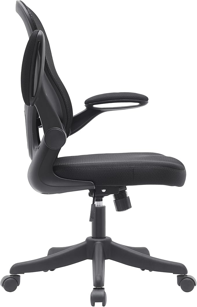 Ergonomic Office Chair with Mesh Back Rest Lumbar Support Flip Up Arms and Swivel, Mid-Back Task Home Office Chair