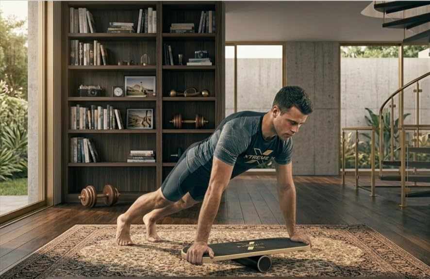 Wooden Balance Board Trainer, Non-Slip Roller for Surf & Skate