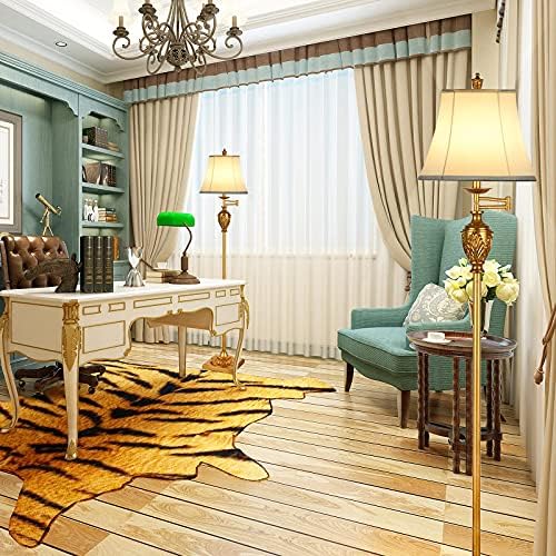 Traditional Floor Lamp with 350° Swing Arm,3 ColorTemperatures,Vintage Gold
