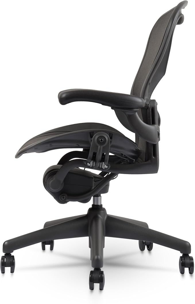 Certified Refurbished Aeron Chair Size B | Fully Adjustable Ergonomic Mesh Office Chair with Lumbar Support, Tilt Limiter, and Roller Index Arm Adjustments (NO HEADREST)
