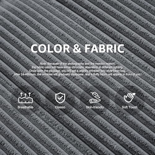 Hobestluk Big Bean Bag Chairs for Adults Fireside BeanBag Couch Togo Sofa